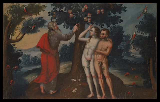 Adam and Eve in Paradise, Cusco School (anonymous)