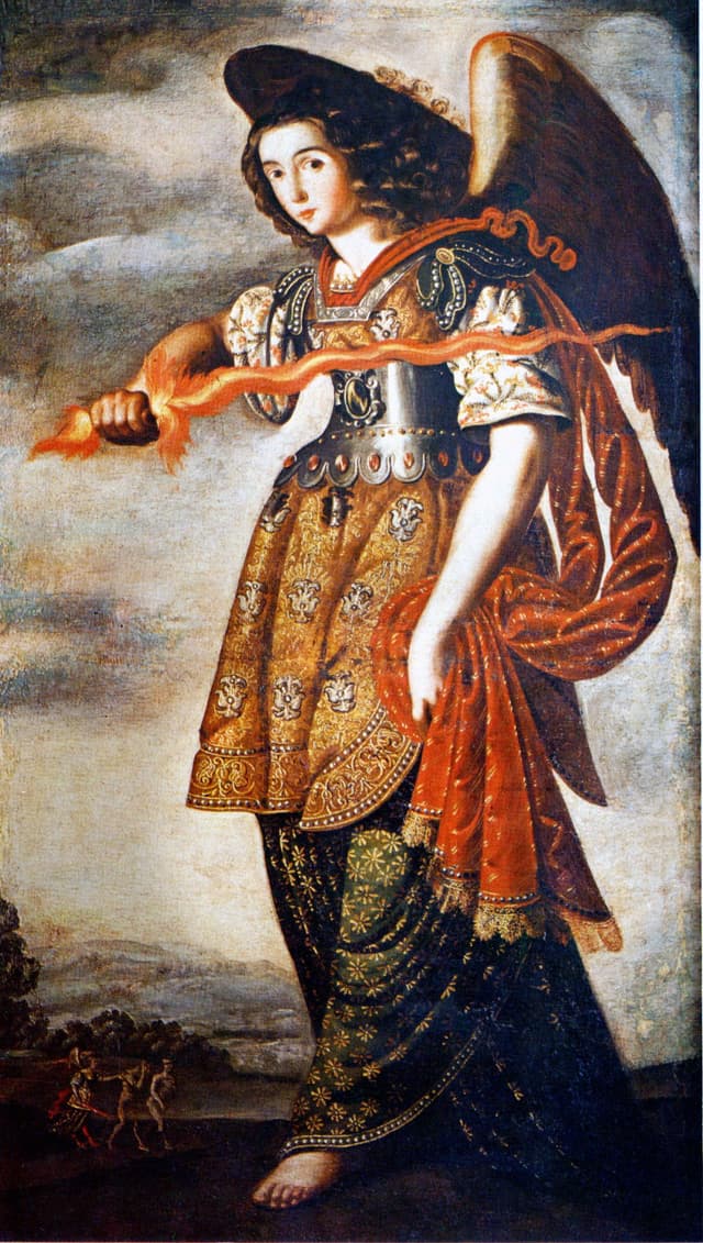 Uriel, Arquebusier, Andean colonial school (anonymous)