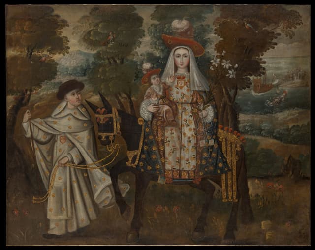 Our Lady of Mercy, called "The Pilgrim of Quito", Cusco School (anonymous)