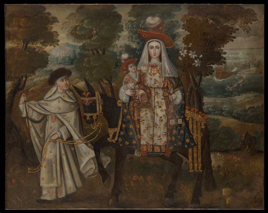 Our Lady of Mercy, called "The Pilgrim of Quito", Cusco School (anonymous)